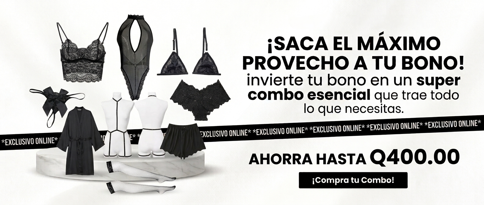 Promoción de lencería - Combo Esencial Blanco