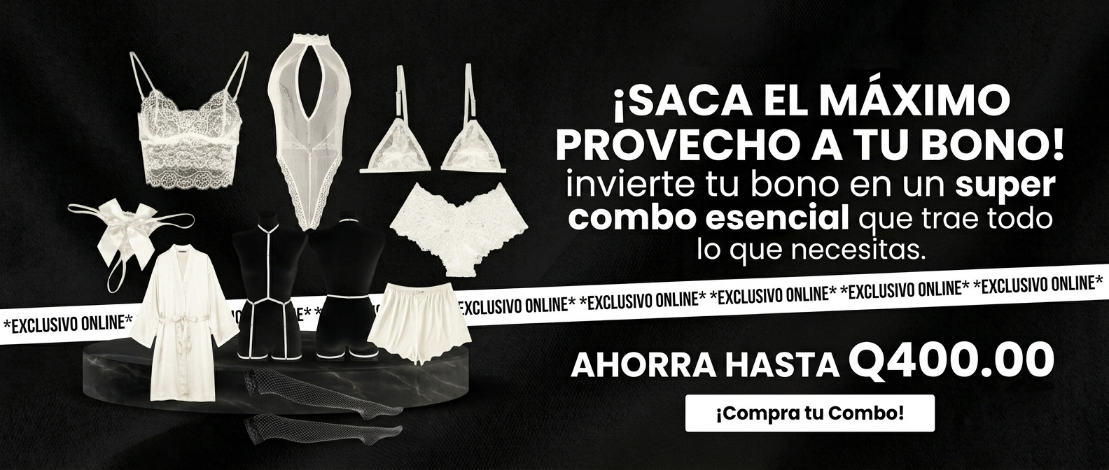 Promoción de lencería - Combo Esencial Negro