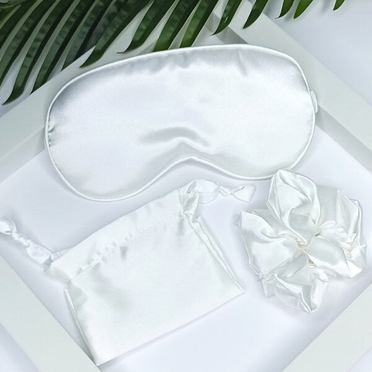 antifaz seda boda mas scrunchie y bolsa